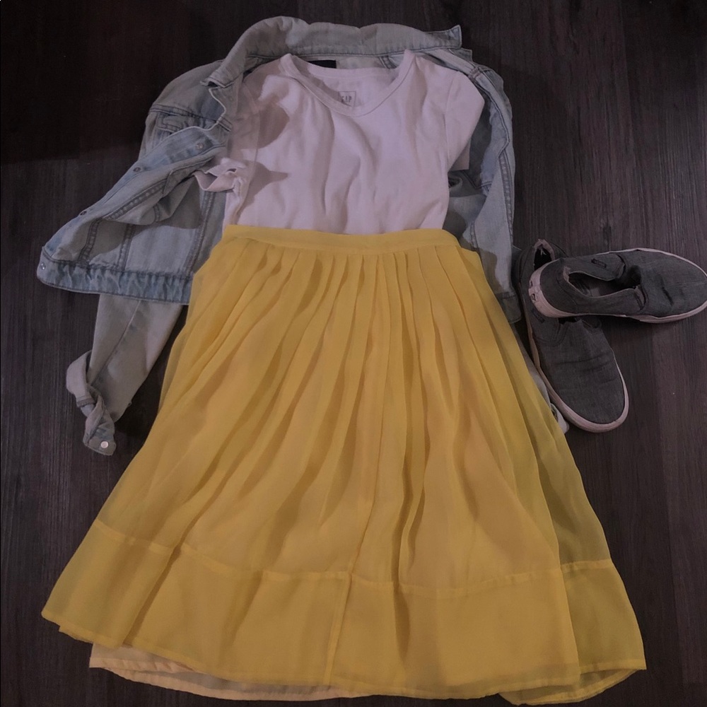 Freeway Full Ruffled Yellow Skirt.